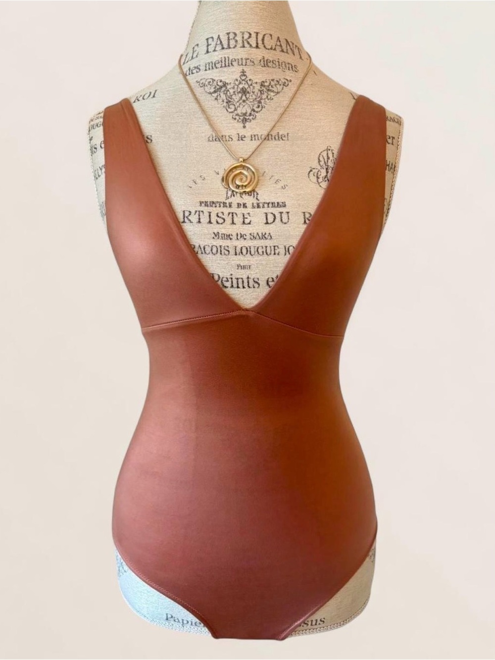 aerie Deep V Rust Sleeveless Bodysuit
